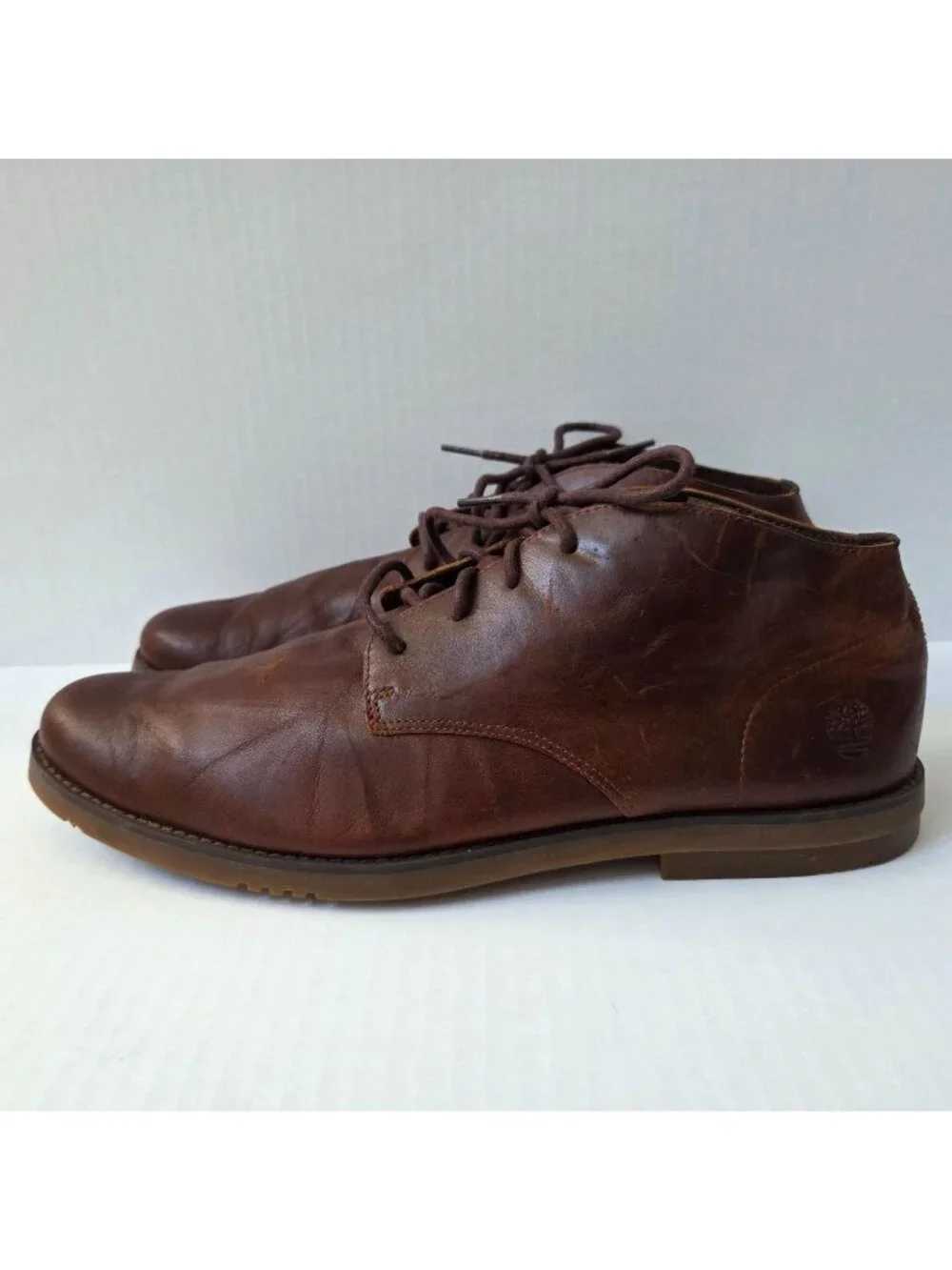 Timberland Chukka Boots Mens 11.5 Brown Leather Yorkdale Lace Up Ortholite A22GK